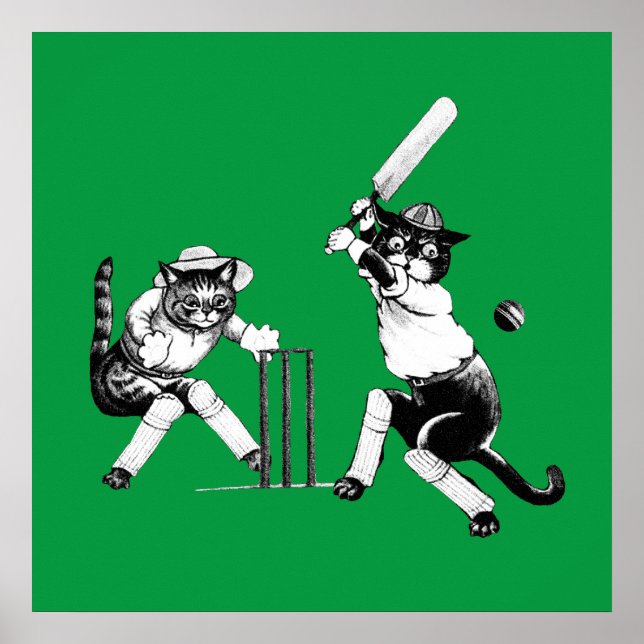 Funny Cricking Cat Poster (Vorne)