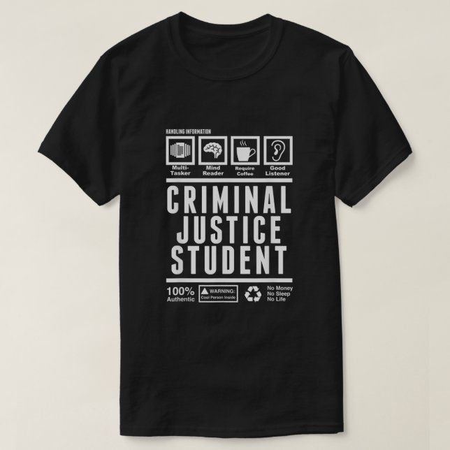 Funny Criminal Justice Student Handling Informatio T-Shirt (Design vorne)
