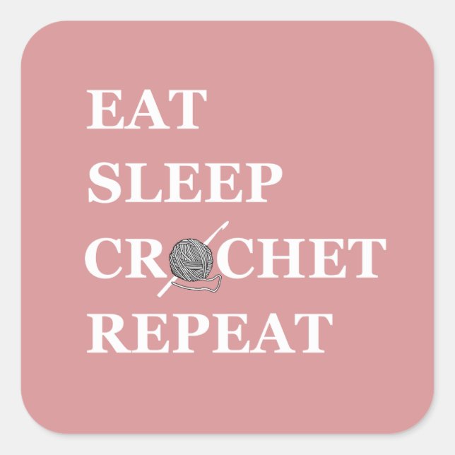 Funny Crochet Offerte Strickgeschenk aus Sprichwor Quadratischer Aufkleber (Vorderseite)