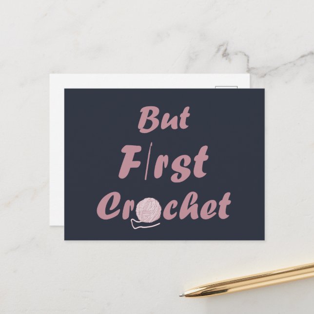 Funny Crochet Sprichwort Strickquote Feiertagspostkarte (Vorderseite/Rückseite Beispiel)