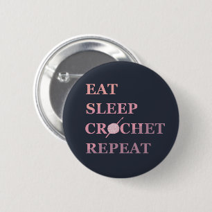 Funny Crochet Zitat Button