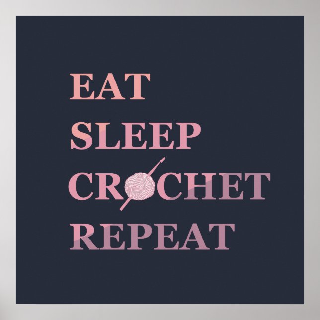 Funny Crochet Zitat Poster (Vorne)