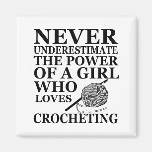 Funny Crochet zitiert Häkelchen Geschenk Magnet