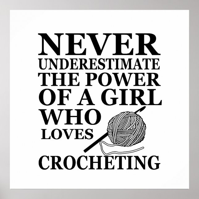 Funny Crochet zitiert Häkelchen Geschenk Poster (Vorne)