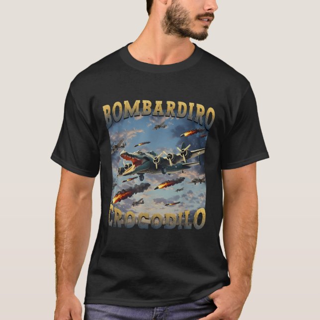 Funny Crocodile Meme Bombardiro Crocodilo Funny Br T-Shirt (Vorderseite)