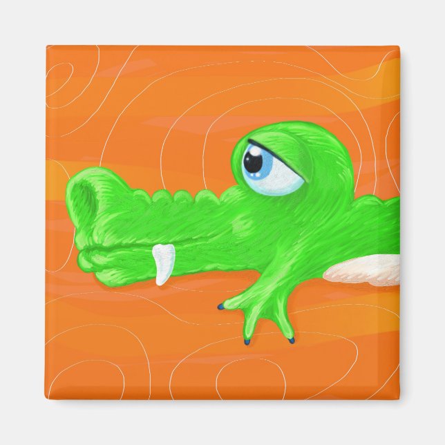 Funny crocodile painting, Magnet (Vorne)