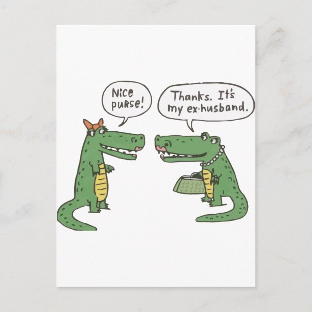 Funny Crocodile Postkarte (Vorderseite)