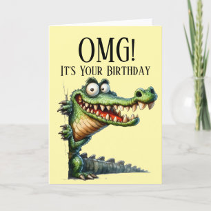 Funny Crocodile Thema Geburtstagskarte Feiertagskarte