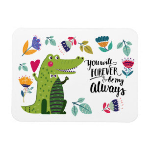 Funny Crocodile Valentine's Day Gift Magnet