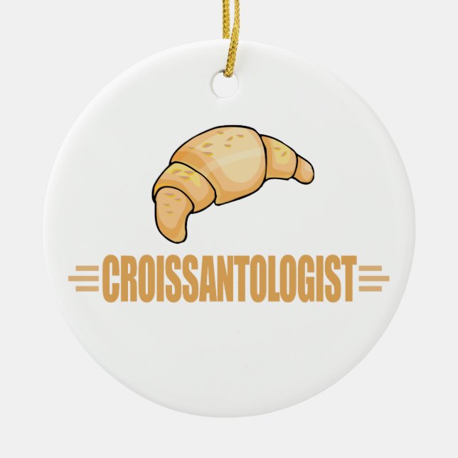 Funny Croissant Keramik Ornament (Vorne)
