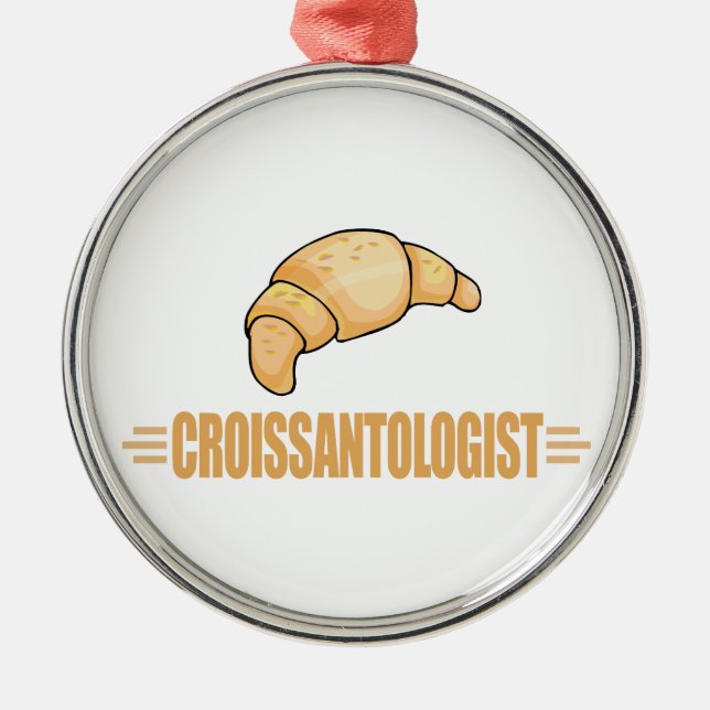 Funny Croissant Ornament Aus Metall (Vorne)