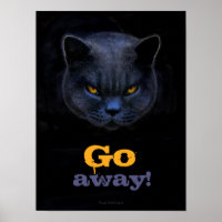 Funny Cross Cat sagt "Go Away