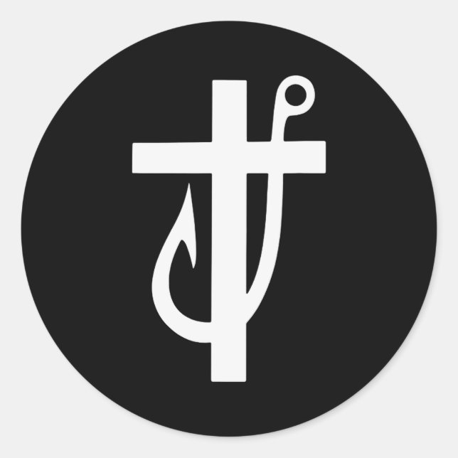 Funny Cross Christian - Jesus Made Me A Fisherman  Runder Aufkleber (Vorderseite)