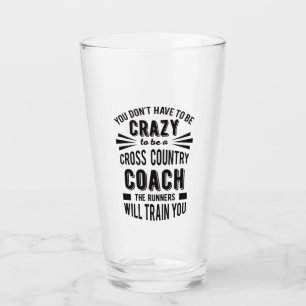 Funny Cross Country Coach Crazy Glas