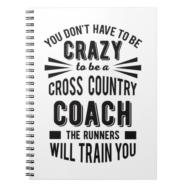 Funny Cross Country Coach Crazy Notizblock (Vorderseite)
