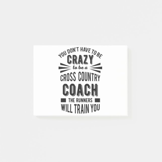 Funny Cross Country Coach Crazy Post-it Klebezettel (Vorderseite)
