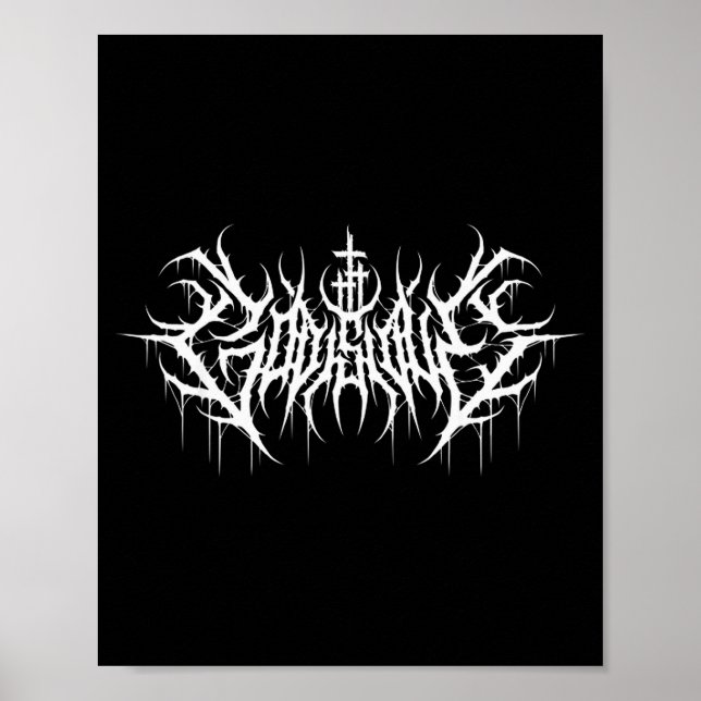 Funny Cross Jesus God Is Love Death Metal Design  Poster (Vorne)