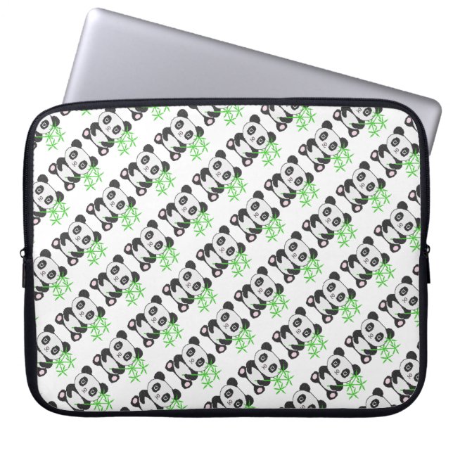 Funny cross-stitch panda laptopschutzhülle (Vorderseite)