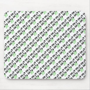 Funny cross-stitch panda mousepad