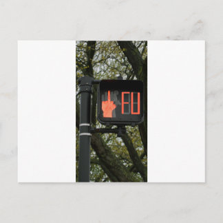 Funny Crosswalk sagt FU Postkarte