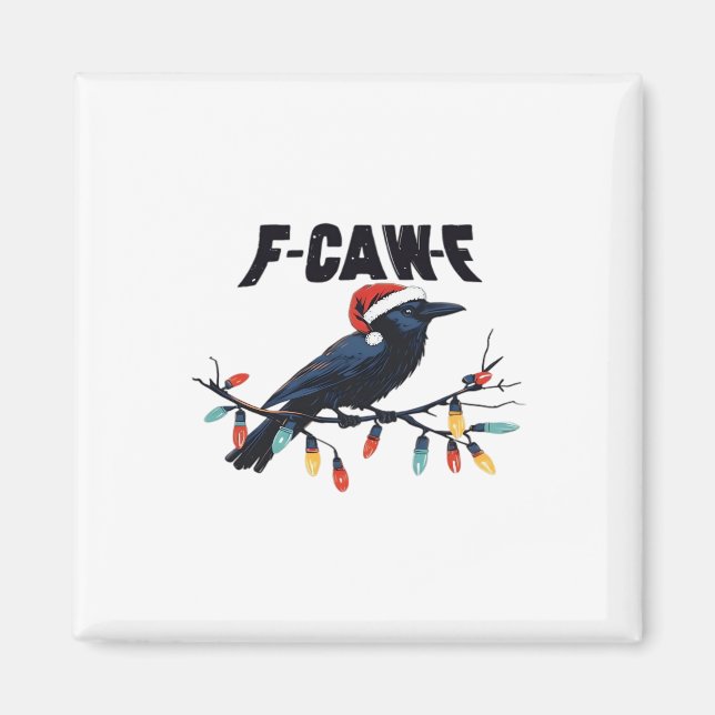 Funny Crow Christmas Classic Retro Design Magnet (Vorne)