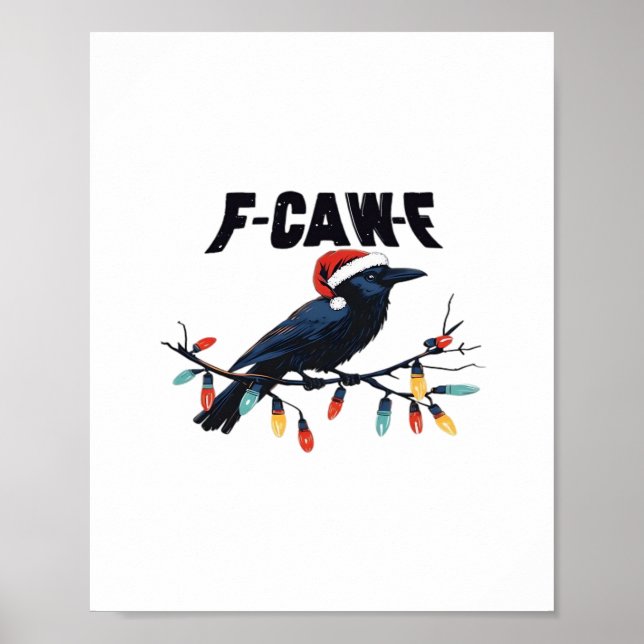 Funny Crow Christmas Classic Retro Design Poster (Vorne)