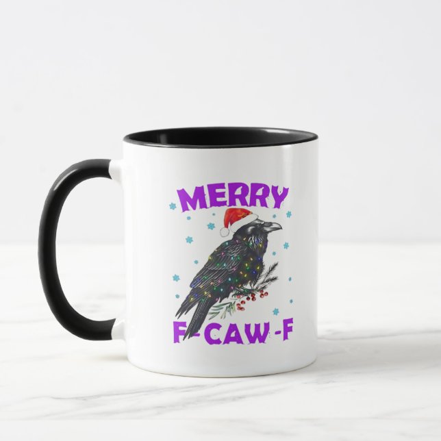 Funny Crow Christmas Classic Vintage Style Tasse (Links)