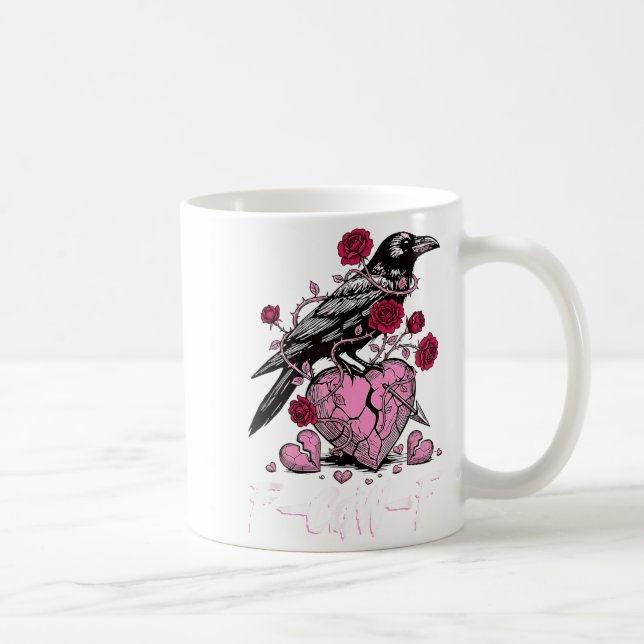 Funny Crow F-caw-f Valentines Day Black Bird Fcawf Kaffeetasse (Rechts)