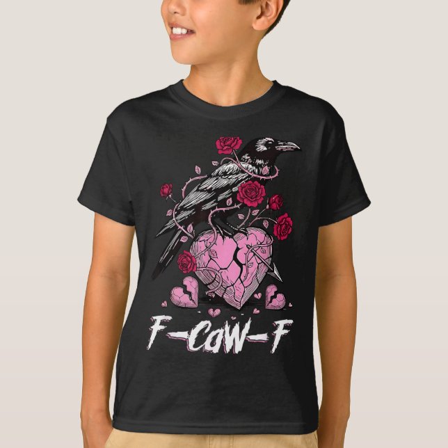 Funny Crow F-caw-f Valentines Day Black Bird Fcawf T-Shirt (Vorderseite)