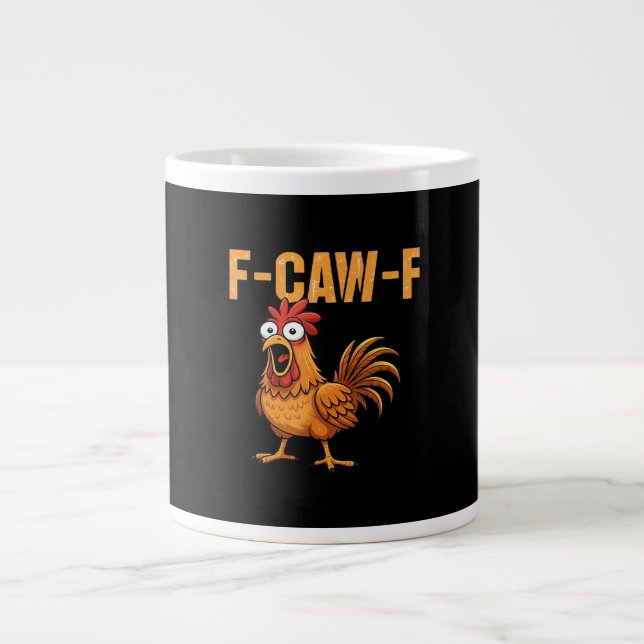 Funny Crow Humor Gothic F-Caw-F Jumbo-Tasse (Vorderseite)