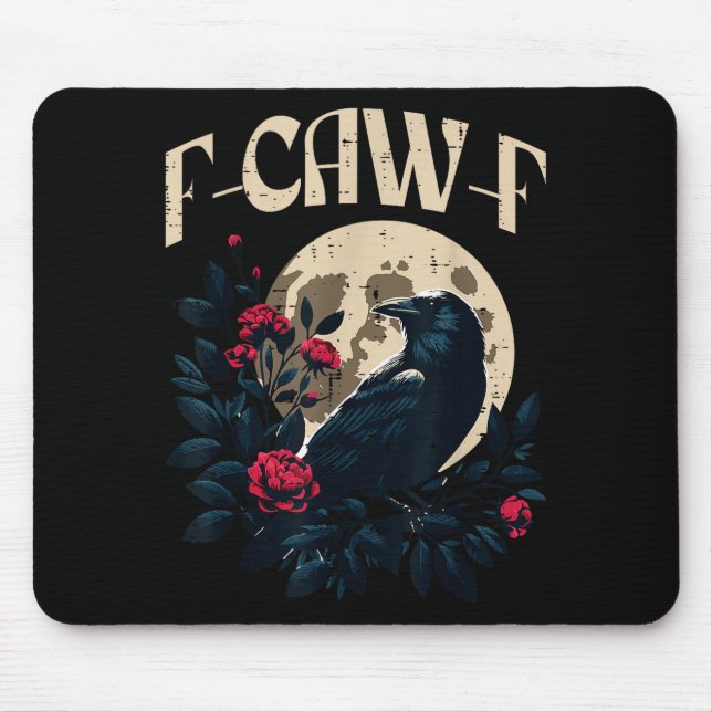 Funny Crow Meme Caw Women Kids Boys Men Girls Yout Mousepad (Vorne)