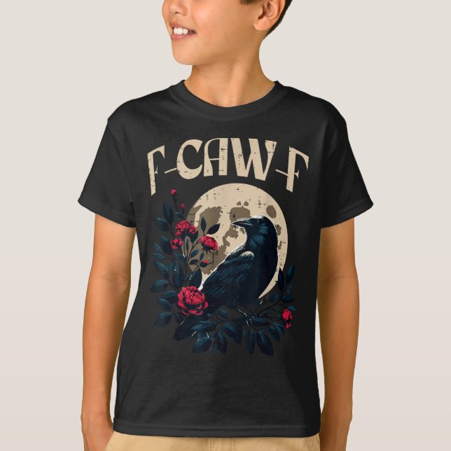 Funny Crow Meme Caw Women Kids Boys Men Girls Yout T-Shirt (Vorderseite)