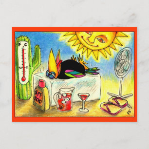 Funny Crow Sommerurlaub Postkarte