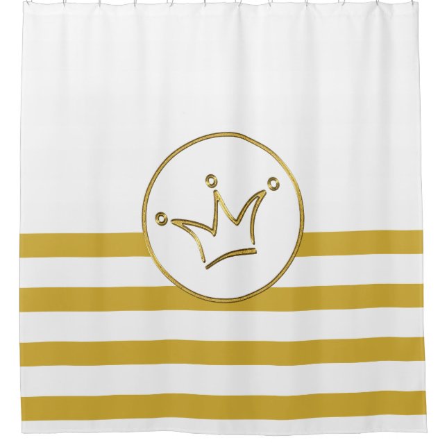 Funny Crown Gold + Ihr Backgr. Ideen Duschvorhang (Vorderseite)