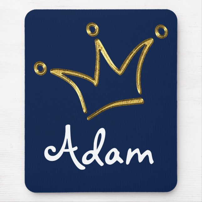 Funny Crown Gold + Ihr Backgr. & Text Mousepad (Vorne)