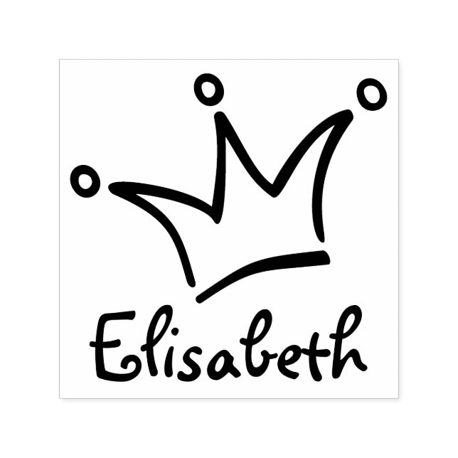 Funny Crown schwarz + dein Backgr. Name Permastempel (Design)