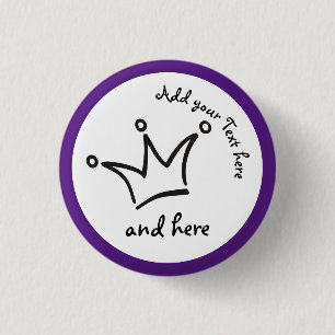 Funny Crown schwarz + dein Backgr. & Text Button