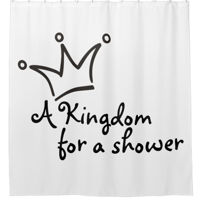 Funny Crown schwarz + dein Backgr. & Text Duschvorhang (Vorderseite)
