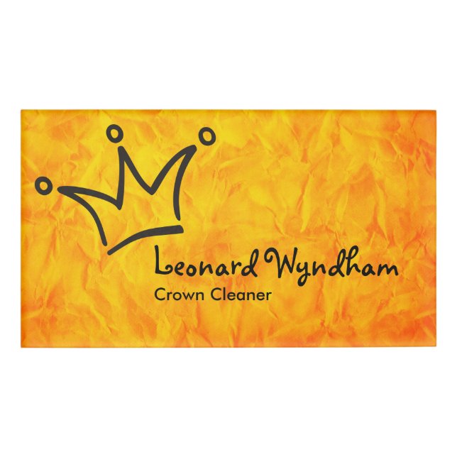 Funny Crown schwarz + dein Backgr. & Text Namenschild (Vorderseite)