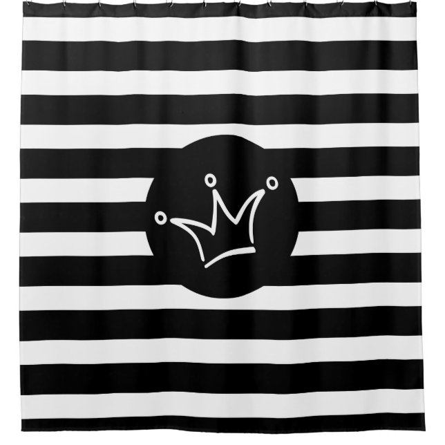 Funny Crown weiß + Ihr Backgr. Ideen Duschvorhang (Vorderseite)