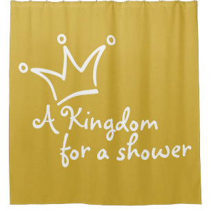 Funny Crown weiß + Ihr Backgr. & Text Duschvorhang