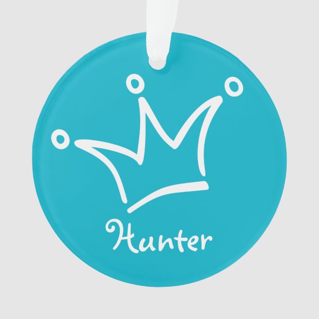 Funny Crown weiß + Ihr Backgr. & Text Ornament (Vorderseite)