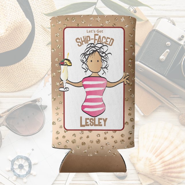 Funny Cruise Beach Urlaub für ihr Foam Drink Selters Dosenkühler (Von Creator hochgeladen)