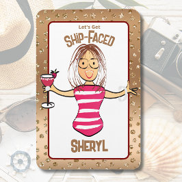 Funny Cruise Ship Cartoon signieren für sie Magnet