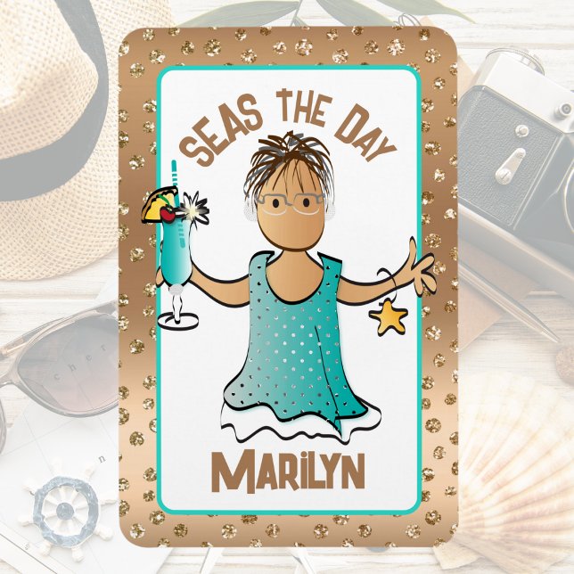 Funny Cruise Ship Door Seas the Day Vacation Magnet (Von Creator hochgeladen)