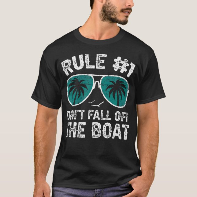 Funny Cruise Shirts - Rule 1 Don'T Fall Off The Bo (Vorderseite)