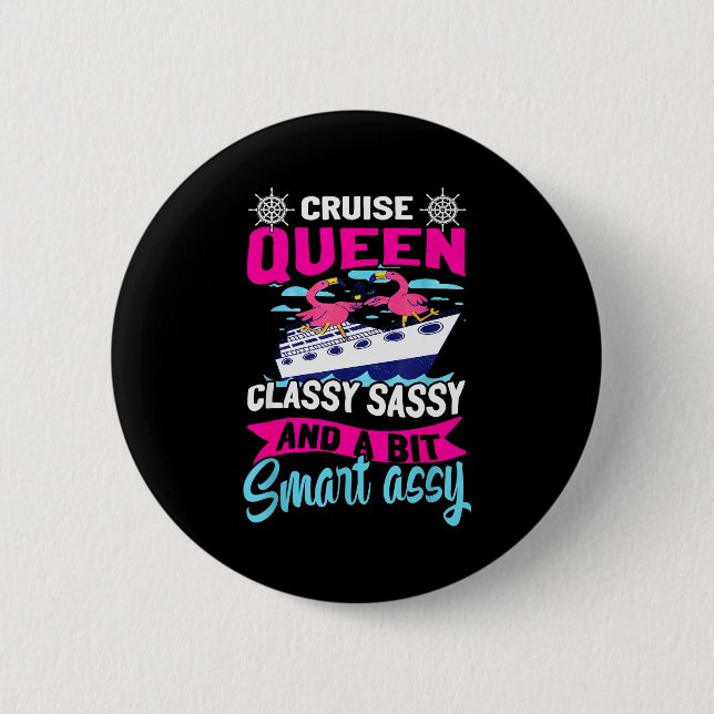 Funny Cruising Cruise Queen Cly Sy Smart Y  Button (Vorderseite)