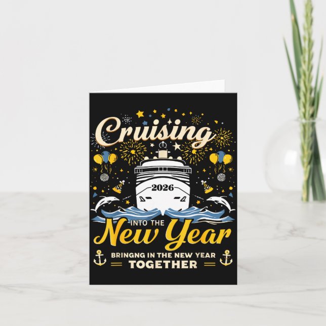 Funny Cruising Into 2026 New Year Matching Family  Karte (Vorderseite)