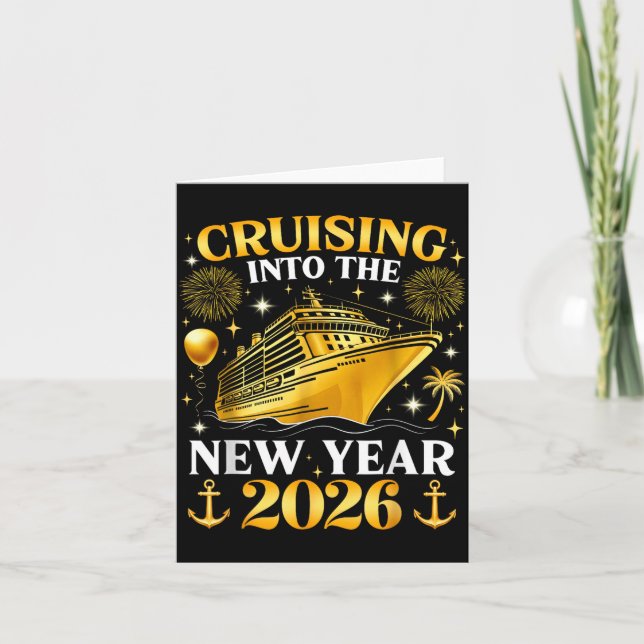 Funny Cruising Into 2026 New Year Matching Family  Karte (Vorderseite)
