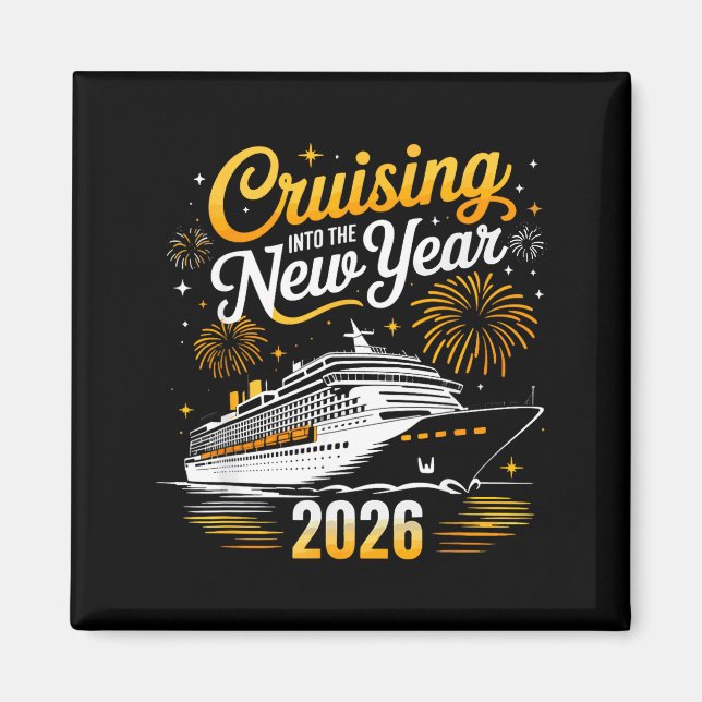 Funny Cruising Into 2026 New Year Matching Family  Magnet (Vorne)